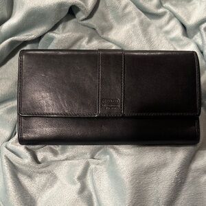 Coach Midnight Black Leather Clutch